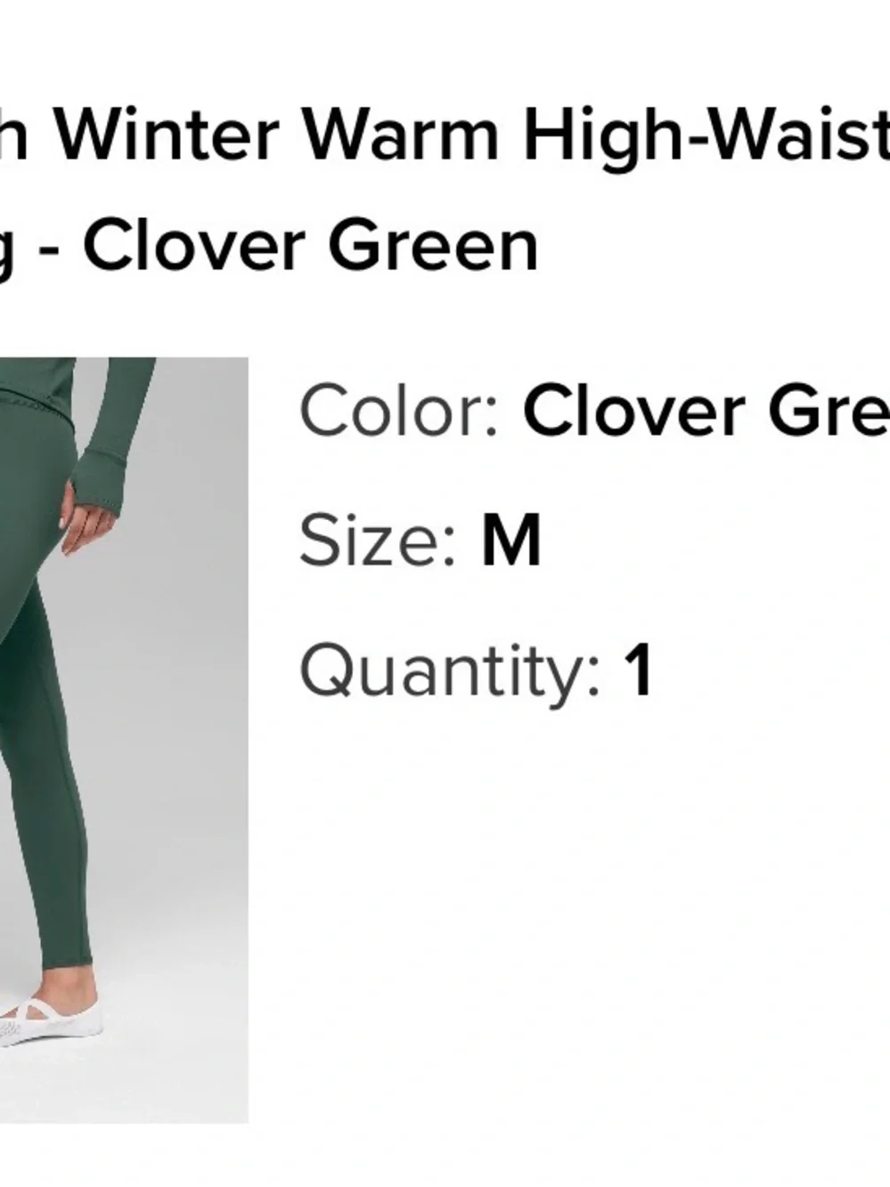 Alo Airbrush Winter Warm High-Waist Nocturne Legging - Clover Green